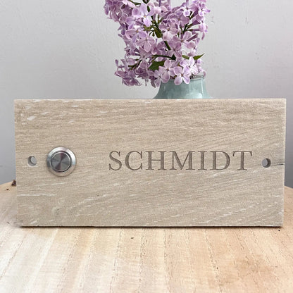 Personalisiertes Klingelschild (20x15 cm) aus FEINSTEINZEUG - KERAMIK - Jeske Design