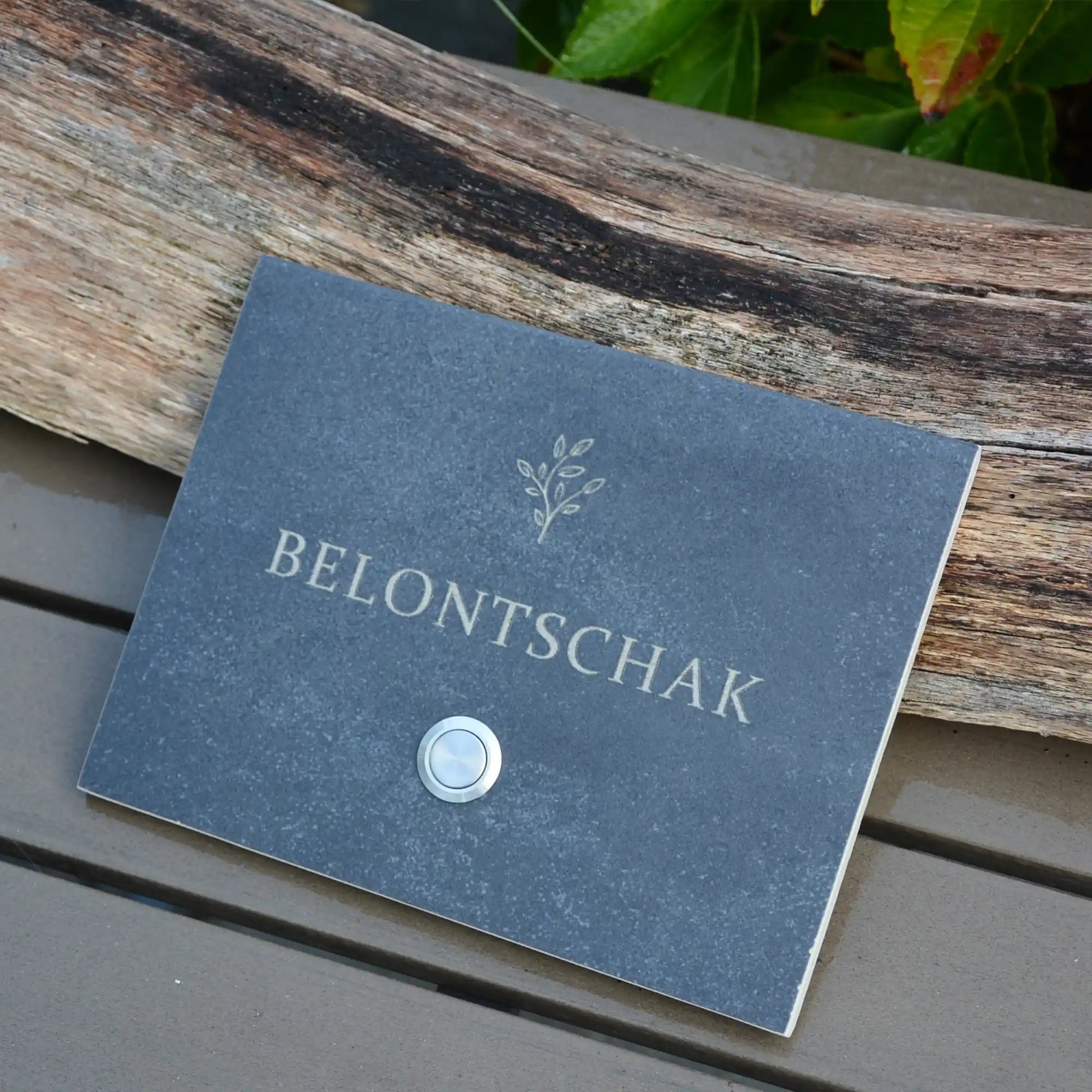 Edles Klingelschild in anthrazit aus Keramik-Steinfeinzeug - Jeske Design