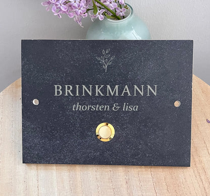 Edles Klingelschild in anthrazit aus Keramik-Steinfeinzeug - Jeske Design