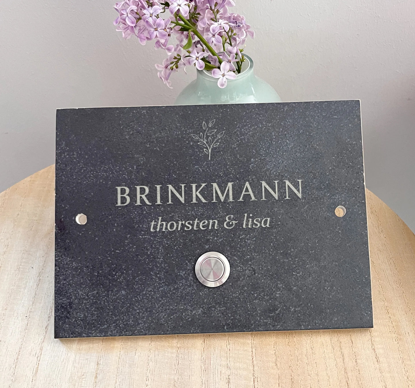 Edles Klingelschild in anthrazit aus Keramik-Steinfeinzeug - Jeske Design