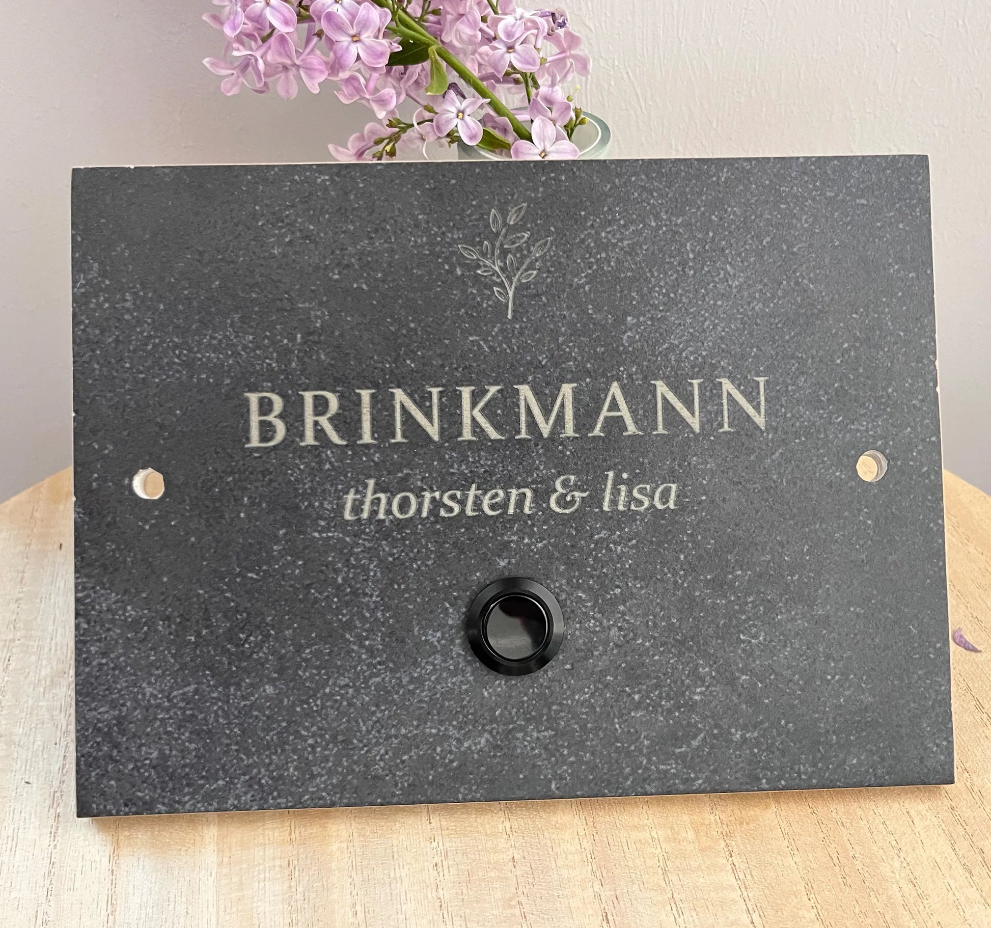 Edles Klingelschild in anthrazit aus Keramik-Steinfeinzeug - Jeske Design