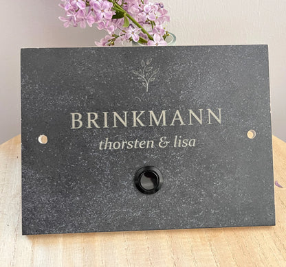 Edles Klingelschild in anthrazit aus Keramik-Steinfeinzeug - Jeske Design