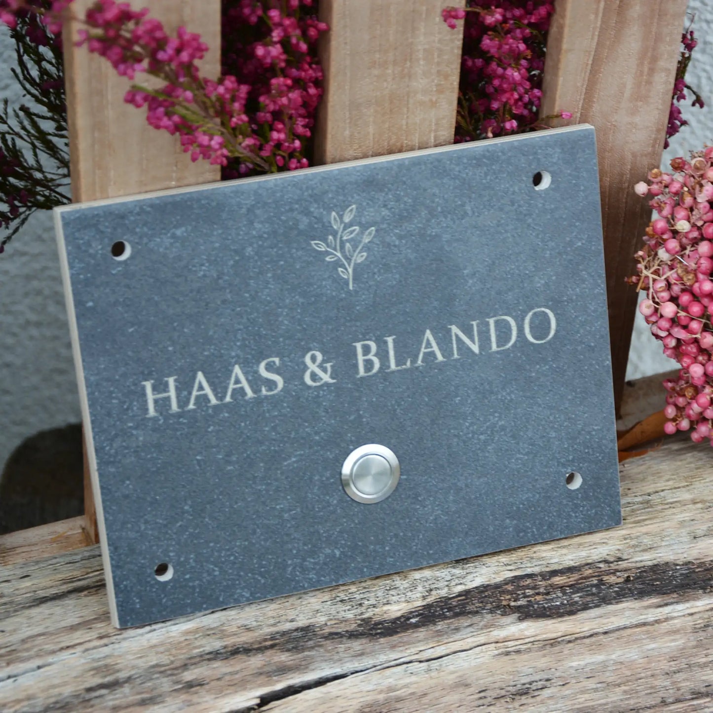Edles Klingelschild in anthrazit aus Keramik-Steinfeinzeug - Jeske Design