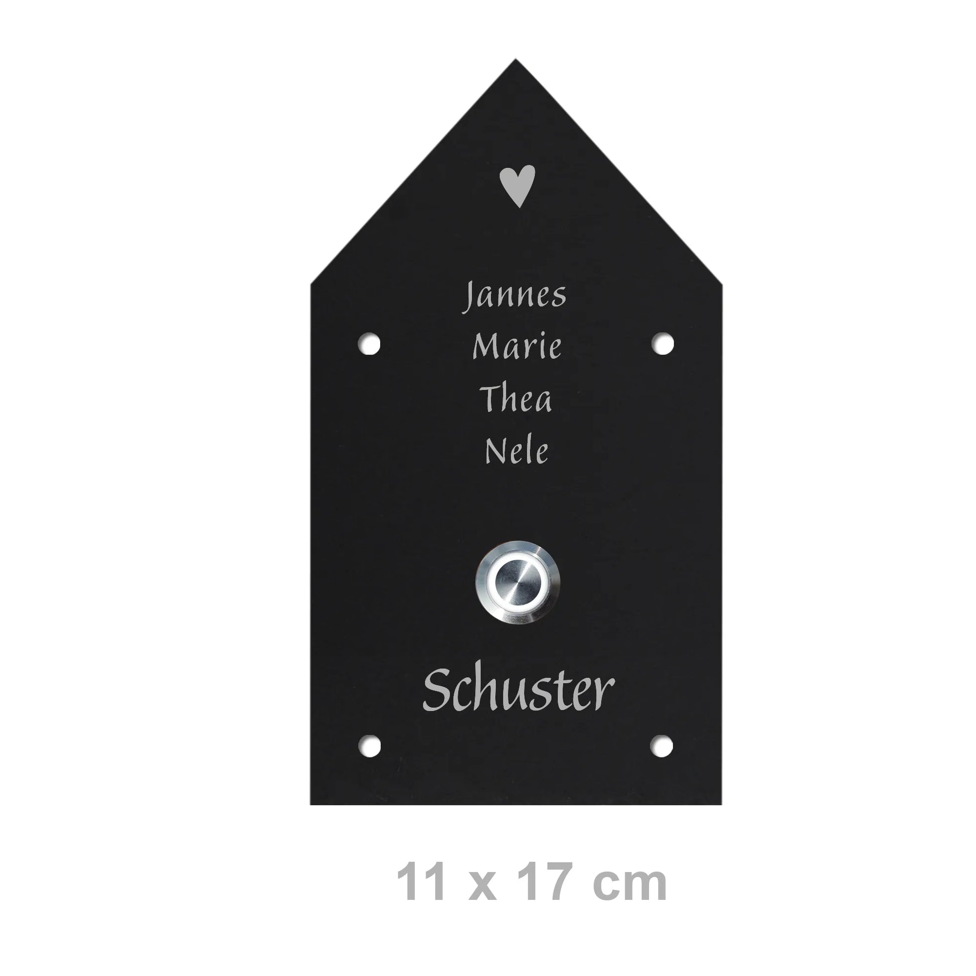 Klingelschild aus Schiefer - Motiv Sonderformat HAUS - Jeske Design