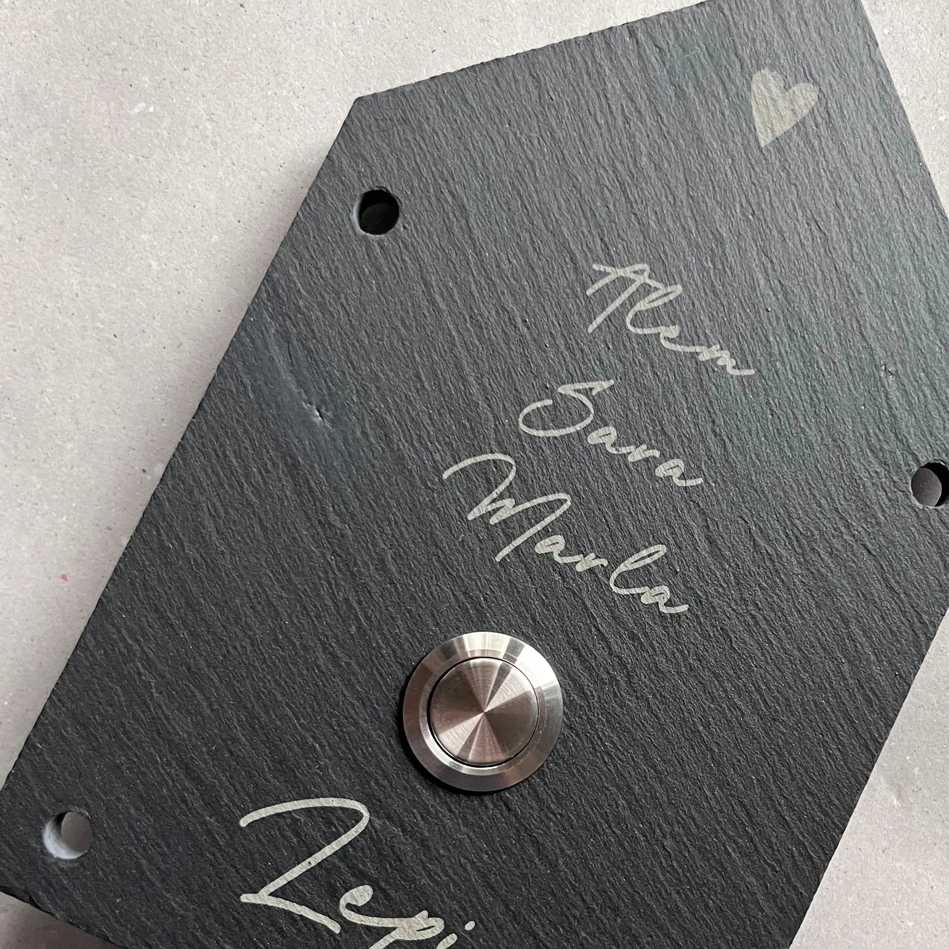 Klingelschild aus Schiefer - Motiv Sonderformat HAUS - Jeske Design