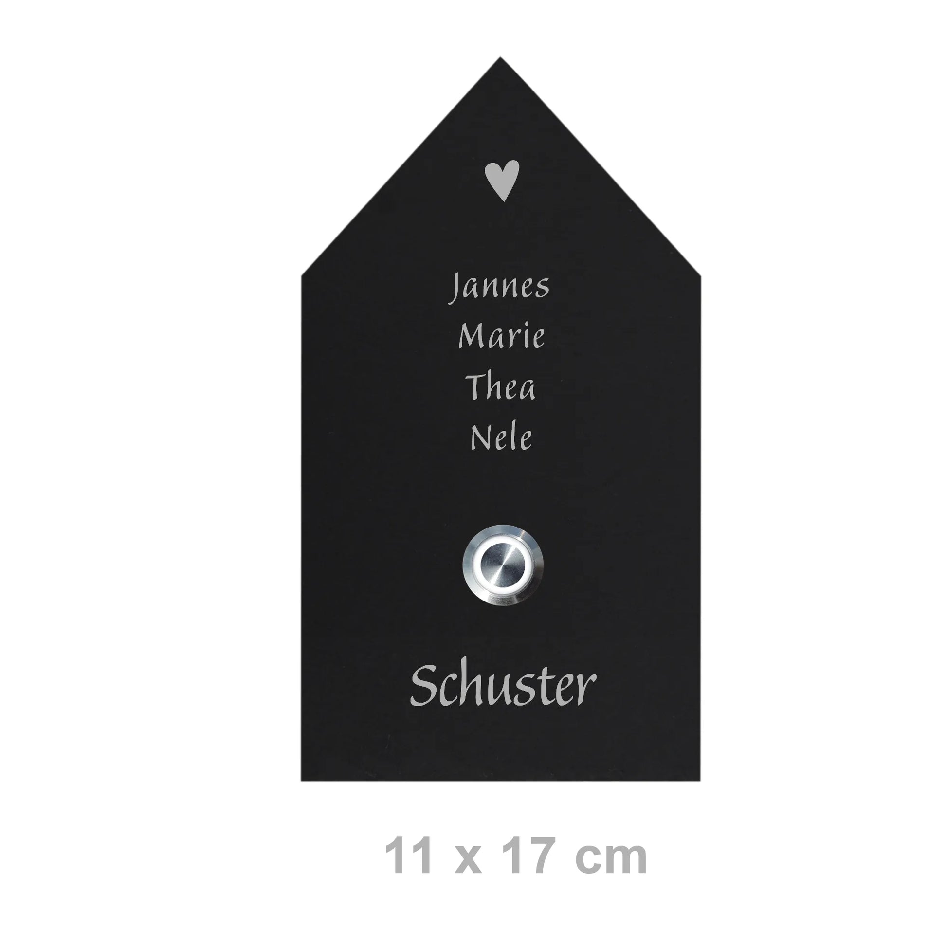 Klingelschild aus Schiefer - Motiv Sonderformat HAUS - Jeske Design