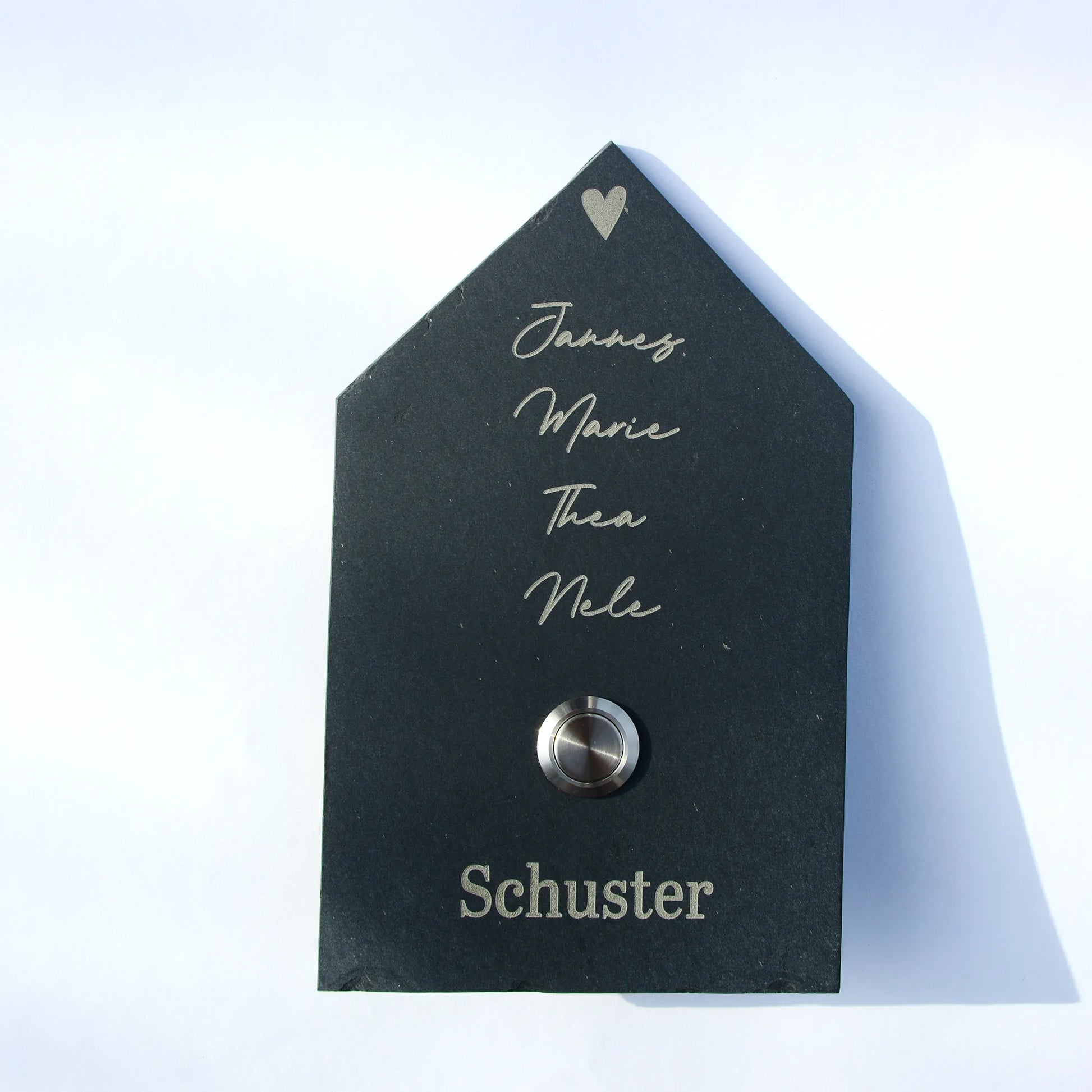 Klingelschild aus Schiefer - Motiv Sonderformat HAUS - Jeske Design
