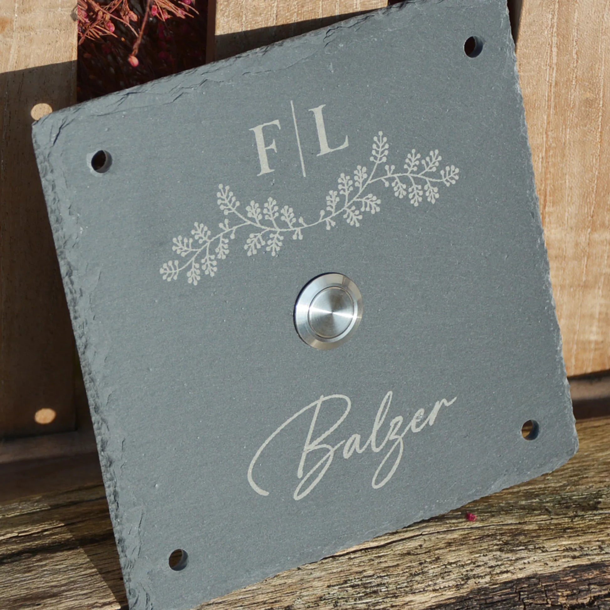 Klingelschild aus Schiefer - Motiv HESSE - Jeske Design