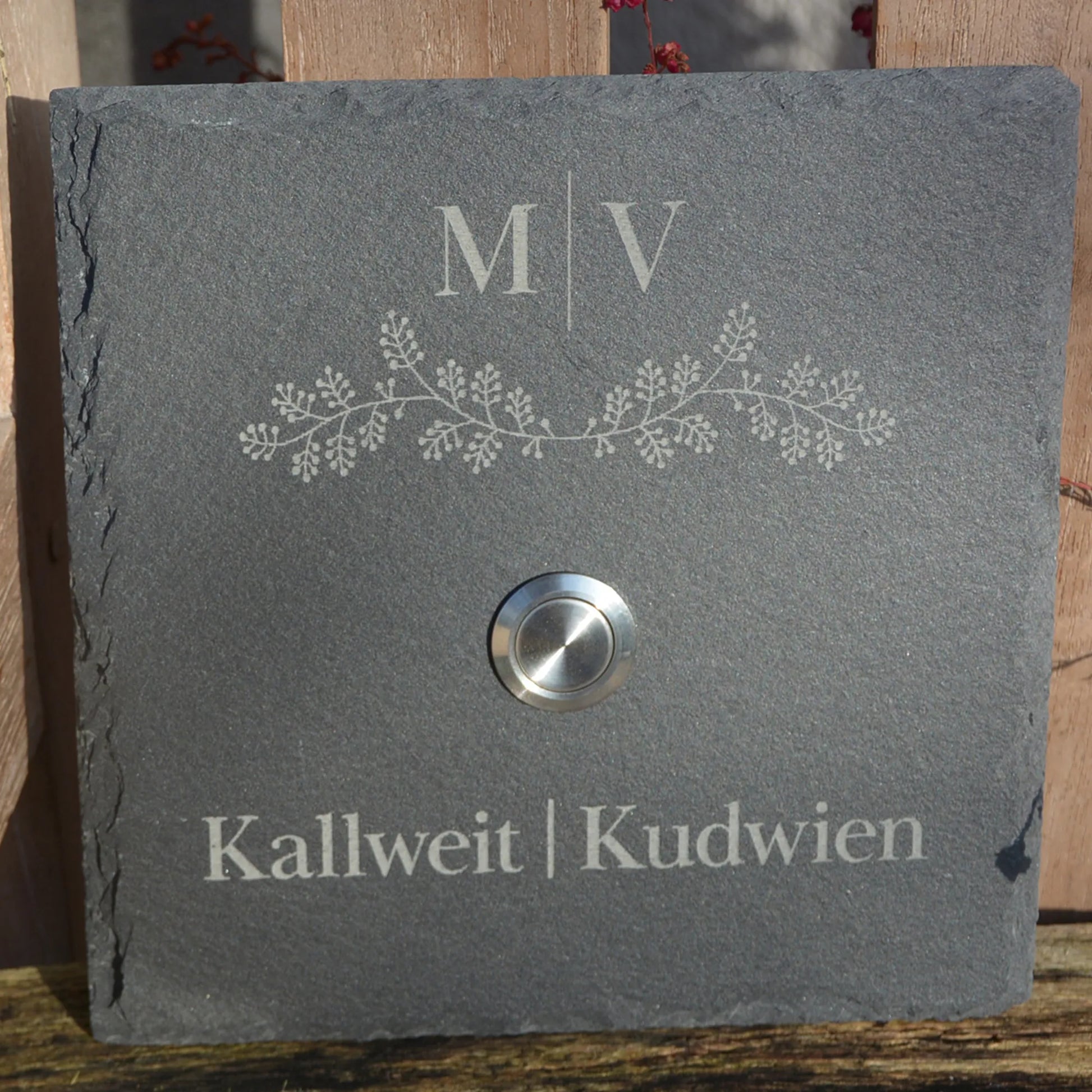 Klingelschild aus Schiefer - Motiv HESSE - Jeske Design