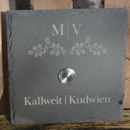 Klingelschild aus Schiefer - Motiv HESSE - Jeske Design