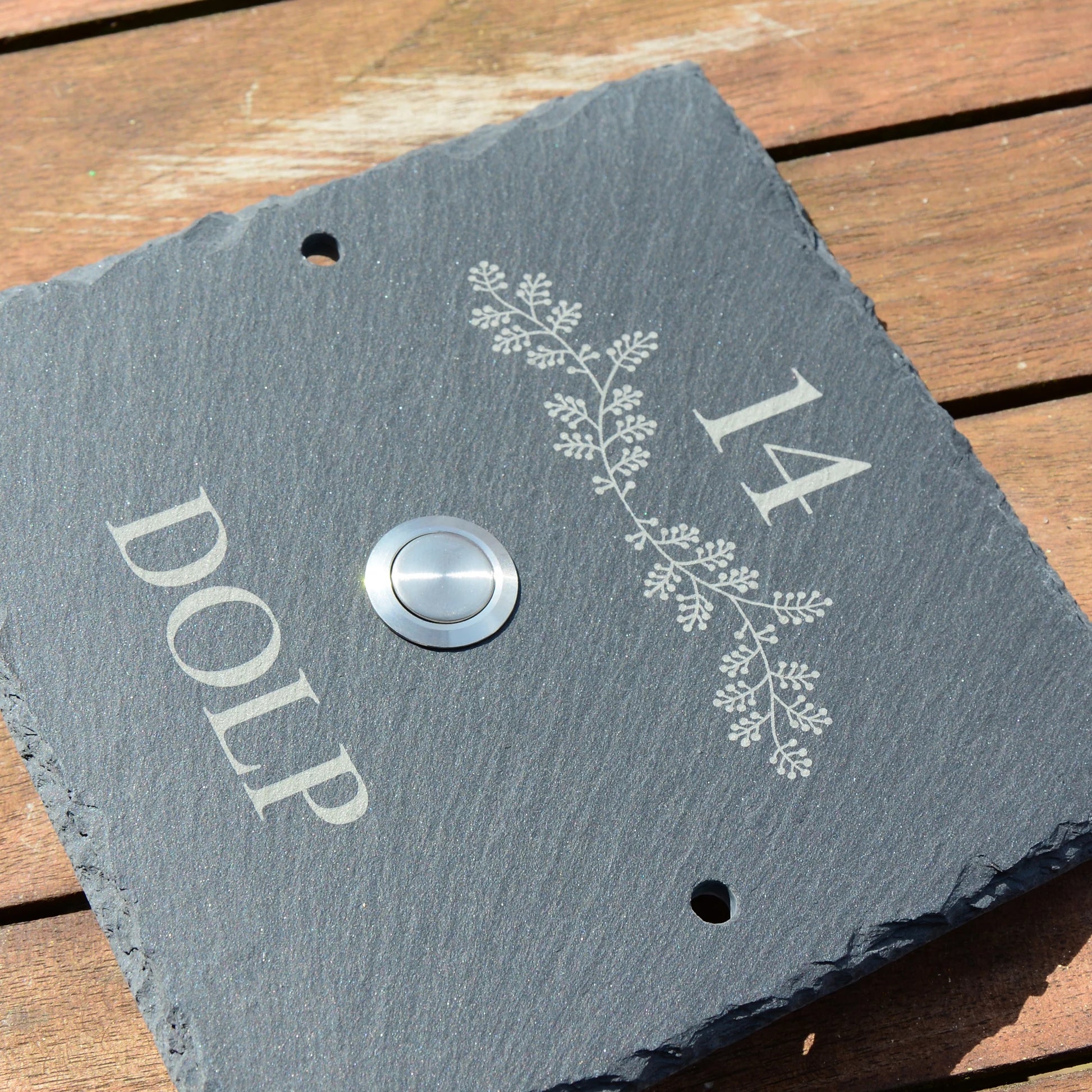 Klingelschild aus Schiefer - Motiv HESSE - Jeske Design