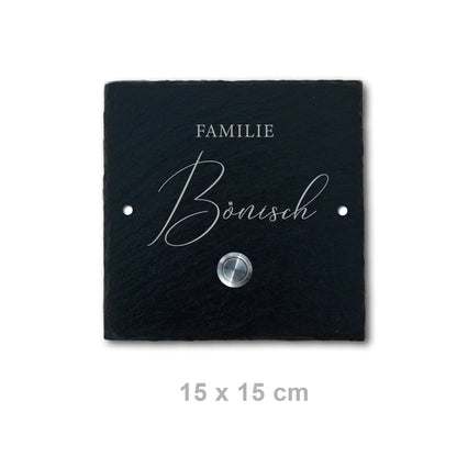 Klingelschild aus Schiefer - Motiv BARGHAUSEN - Jeske Design