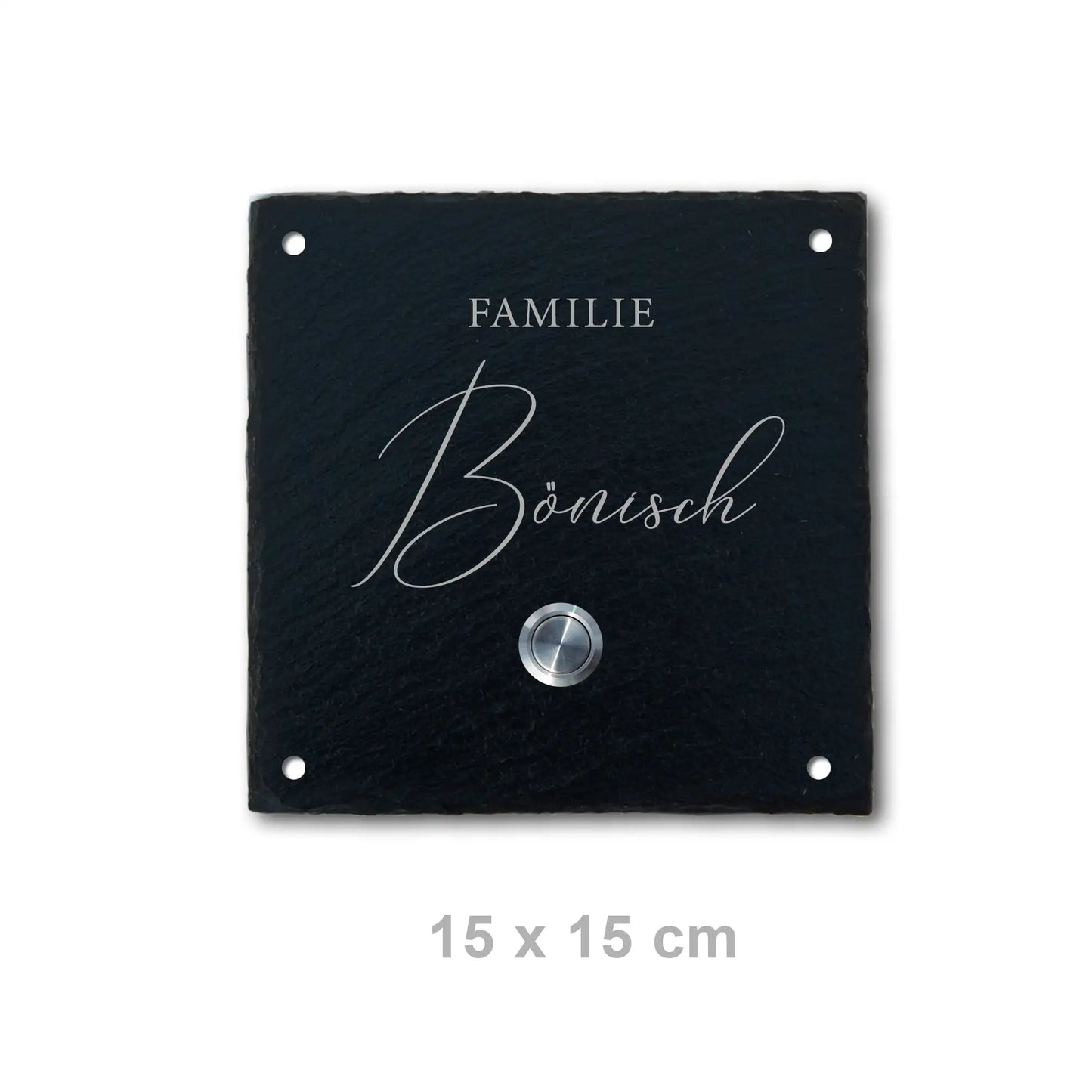 Klingelschild aus Schiefer - Motiv BARGHAUSEN - Jeske Design
