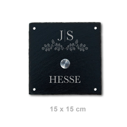 Klingelschild aus Schiefer - Motiv HESSE - Jeske Design