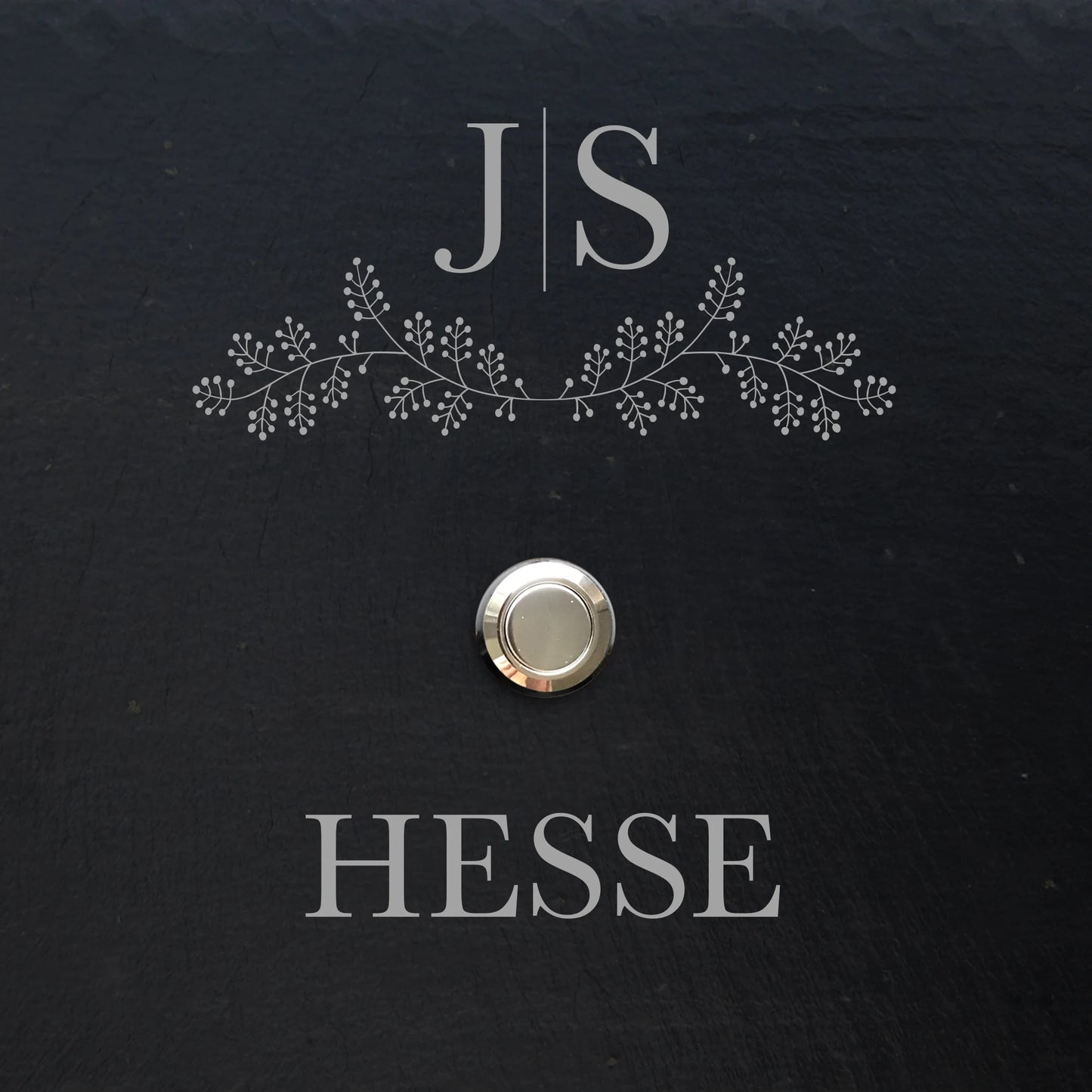 Klingelschild aus Schiefer - Motiv HESSE - Jeske Design