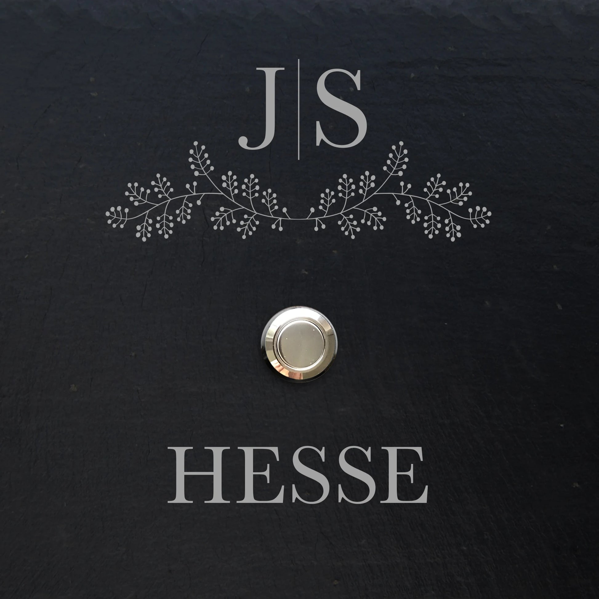 Klingelschild aus Schiefer - Motiv HESSE - Jeske Design