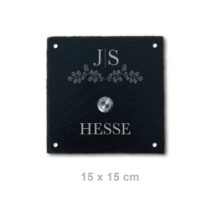 Klingelschild aus Schiefer - Motiv HESSE - Jeske Design