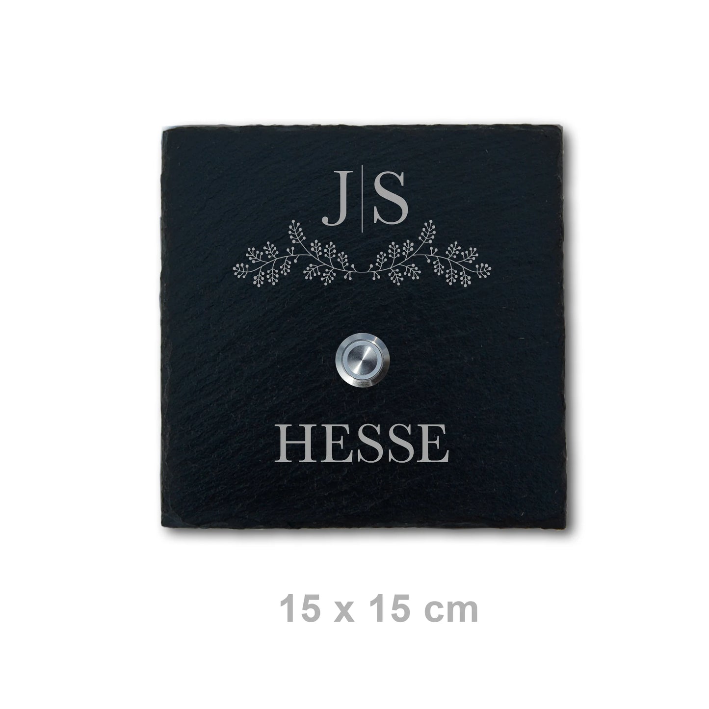 Klingelschild aus Schiefer - Motiv HESSE - Jeske Design