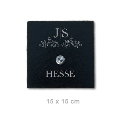 Klingelschild aus Schiefer - Motiv HESSE - Jeske Design