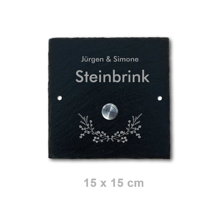 Klingelschild aus Schiefer - Motiv STEINBRINK - Jeske Design