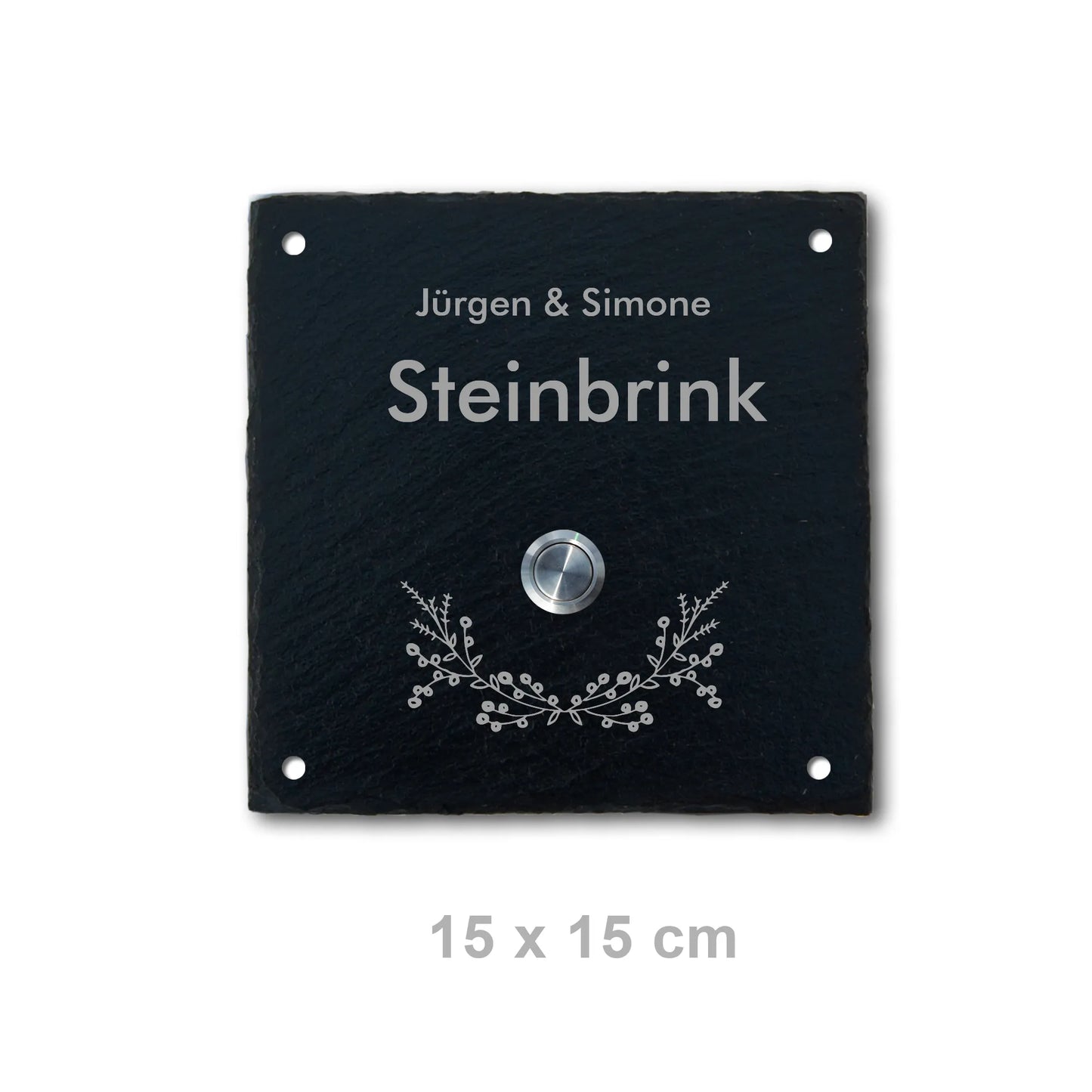 Klingelschild aus Schiefer - Motiv STEINBRINK - Jeske Design