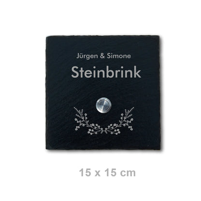 Klingelschild aus Schiefer - Motiv STEINBRINK - Jeske Design