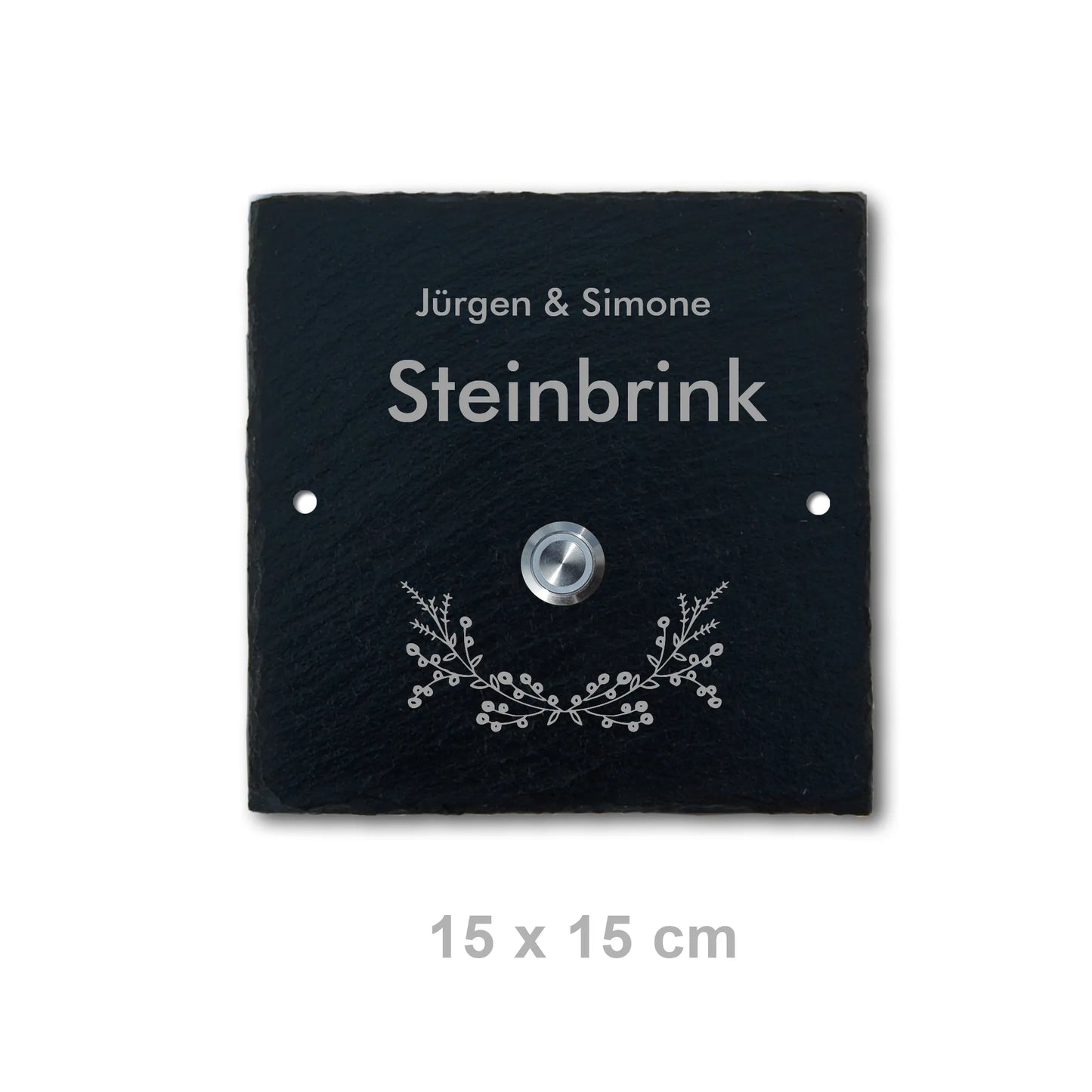 Klingelschild aus Schiefer - Motiv STEINBRINK - Jeske Design