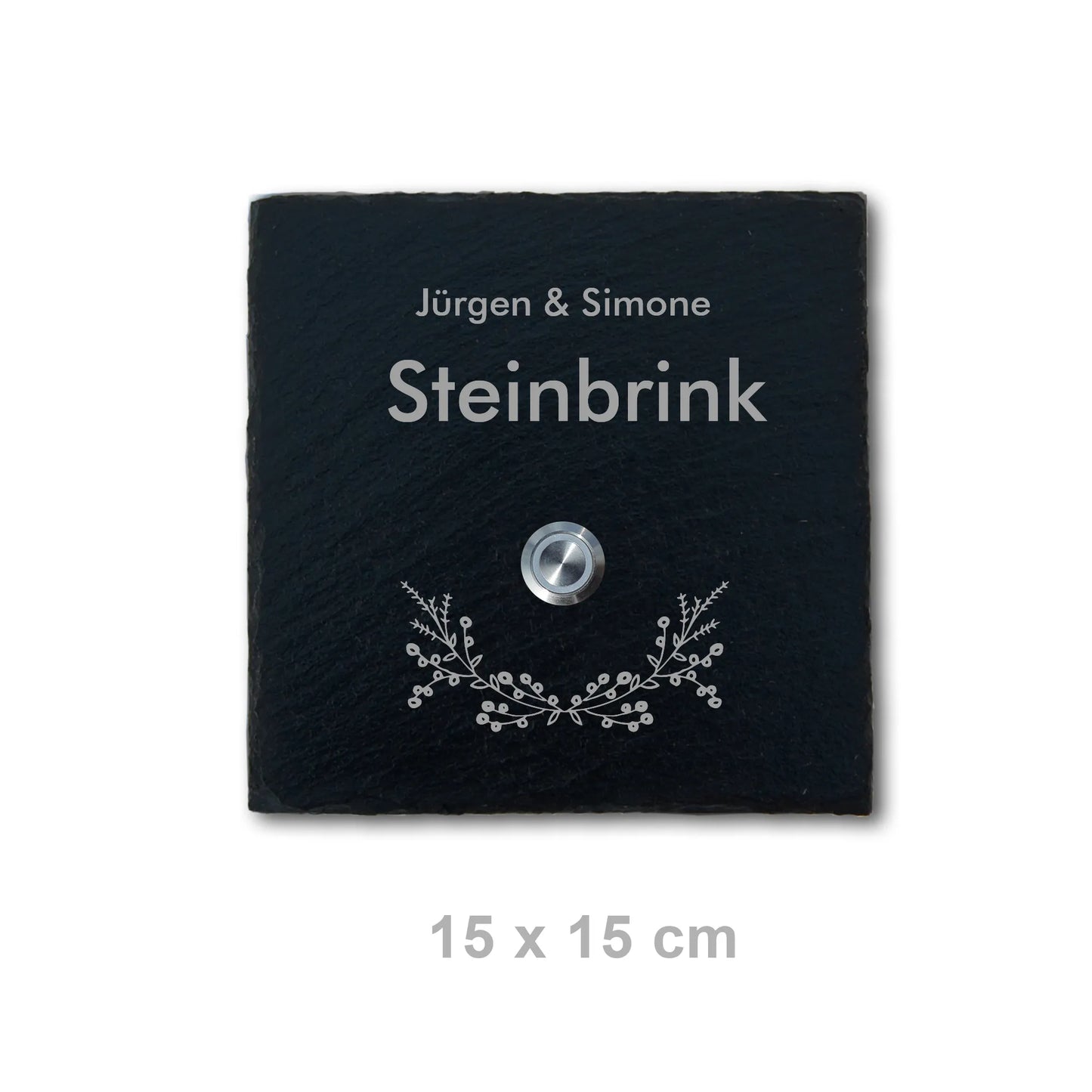 Klingelschild aus Schiefer - Motiv STEINBRINK - Jeske Design
