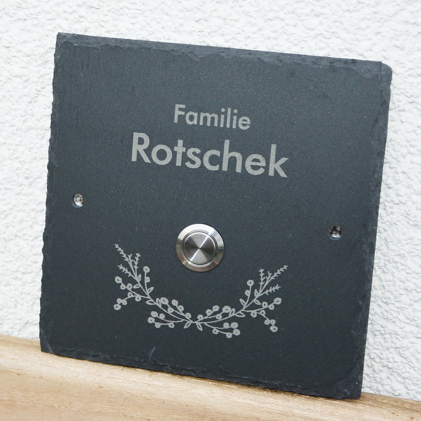 Klingelschild aus Schiefer - Motiv STEINBRINK - Jeske Design