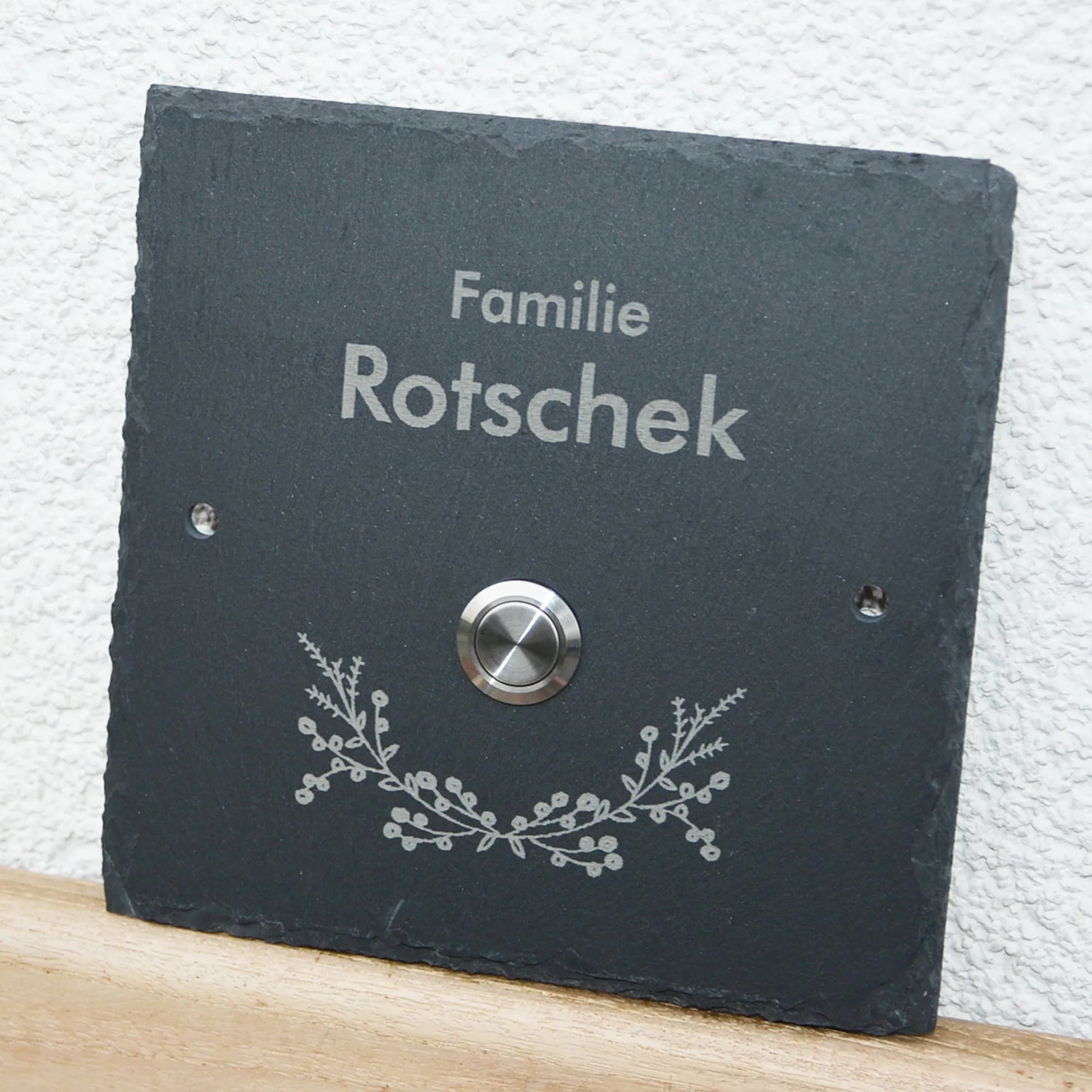 Klingelschild aus Schiefer - Motiv STEINBRINK - Jeske Design