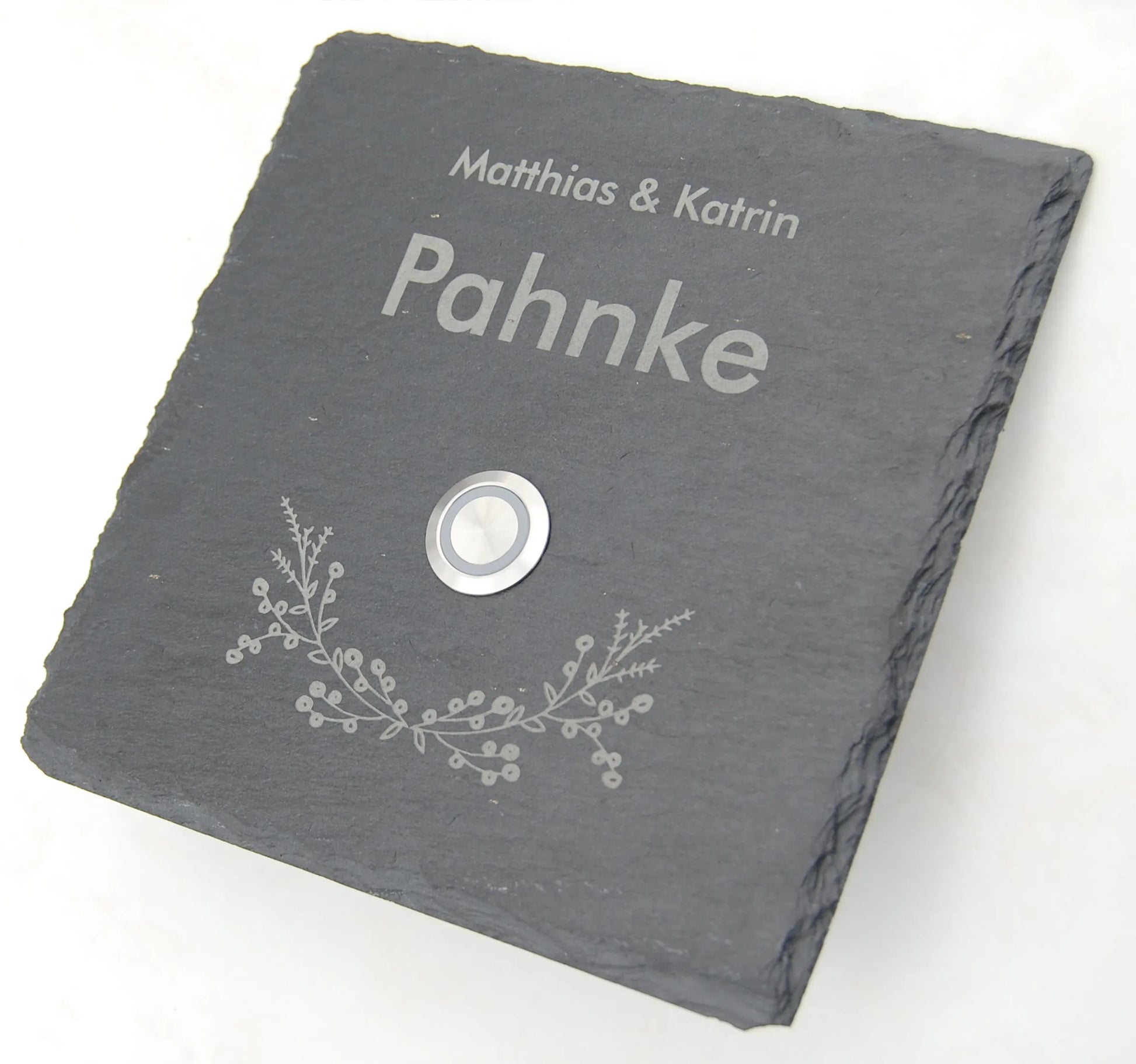 Klingelschild aus Schiefer - Motiv STEINBRINK - Jeske Design