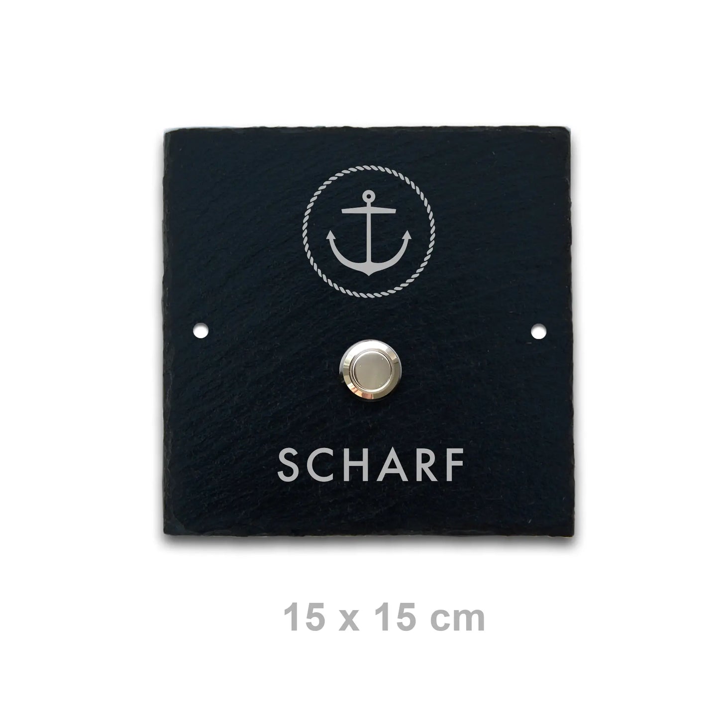 Klingelschild aus Schiefer - Motiv ANKER - Jeske Design