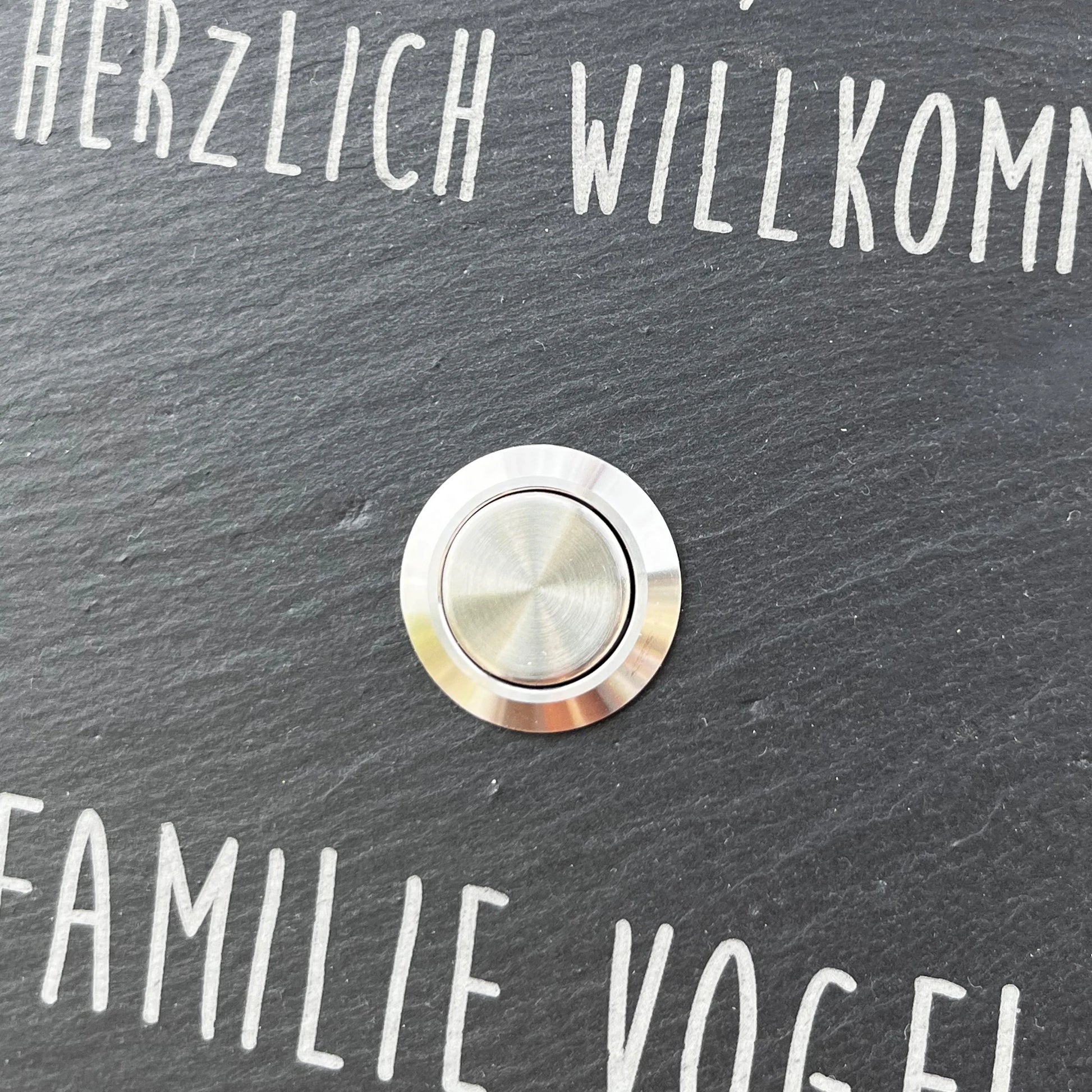 Klingelschild aus Schiefer - Motiv HARMS - Jeske Design