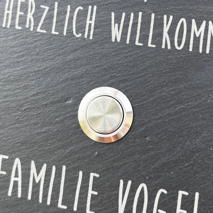 Klingelschild aus Schiefer - Motiv HARMS - Jeske Design