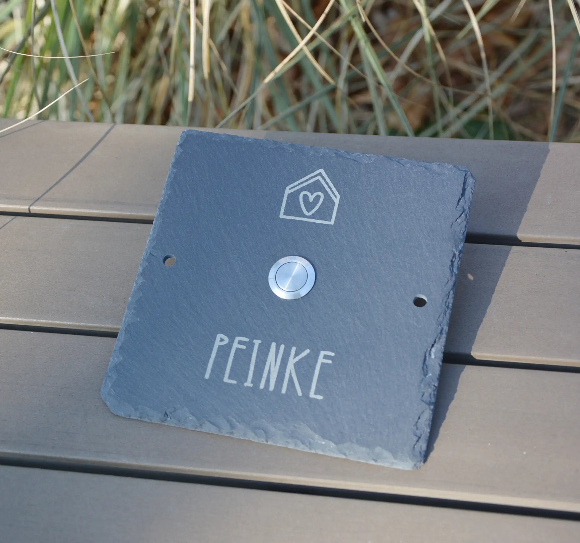 Klingelschild aus Schiefer - Motiv PASCHKE - Jeske Design