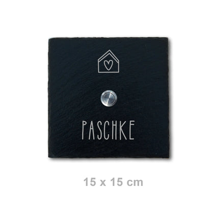 Klingelschild aus Schiefer - Motiv PASCHKE - Jeske Design