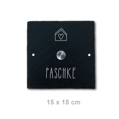 Klingelschild aus Schiefer - Motiv PASCHKE - Jeske Design