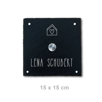 Klingelschild aus Schiefer - Motiv PASCHKE - Jeske Design