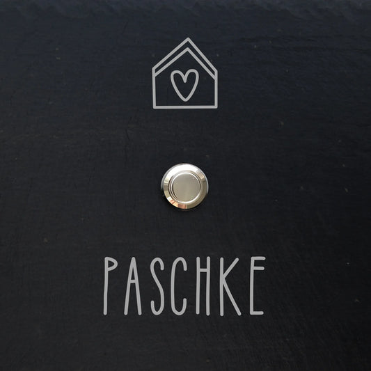 Klingelschild aus Schiefer - Motiv PASCHKE - Jeske Design