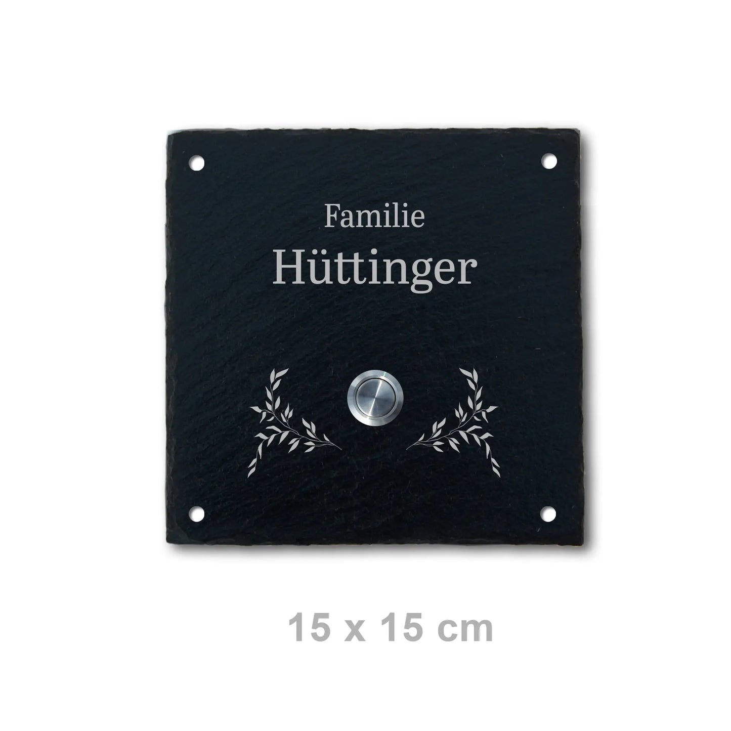 Klingelschild aus Schiefer - Motiv HÜTTINGER - Jeske Design
