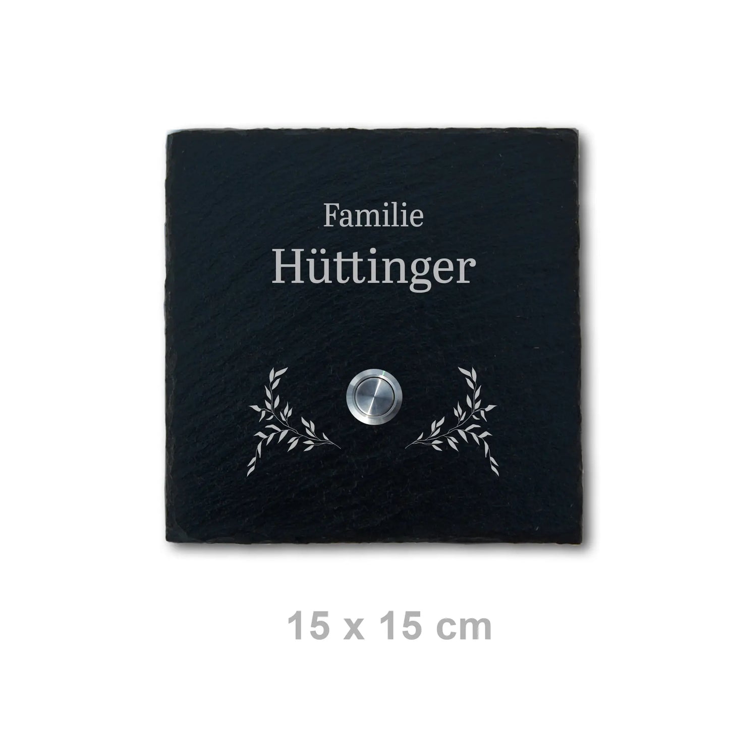 Klingelschild aus Schiefer - Motiv HÜTTINGER - Jeske Design