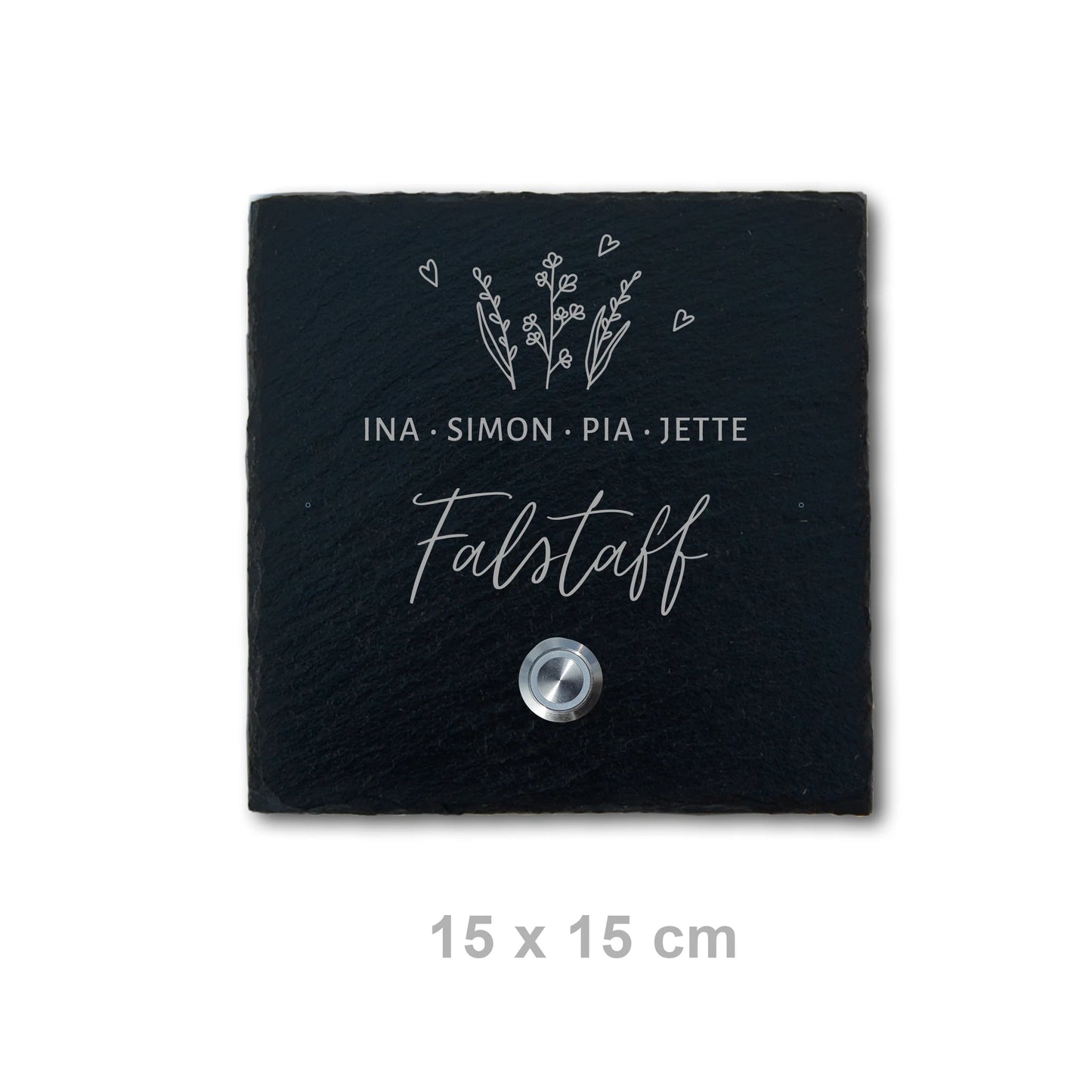 Klingelschild aus Schiefer - Motiv WIESE - Jeske Design