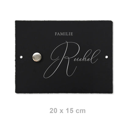 Klingelschild aus Schiefer - Motiv BARGHAUSEN - Jeske Design