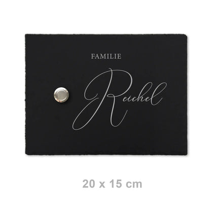 Klingelschild aus Schiefer - Motiv BARGHAUSEN - Jeske Design