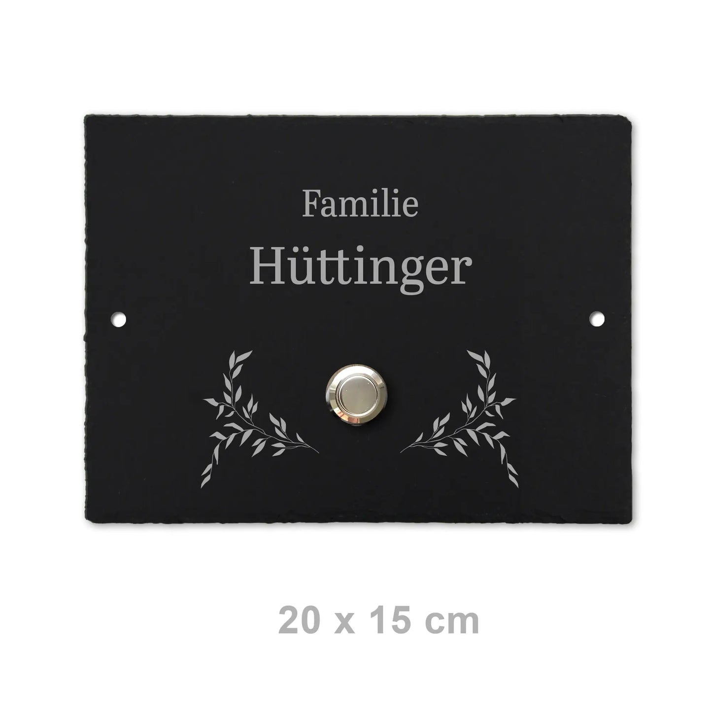 Klingelschild aus Schiefer - Motiv HÜTTINGER - Jeske Design