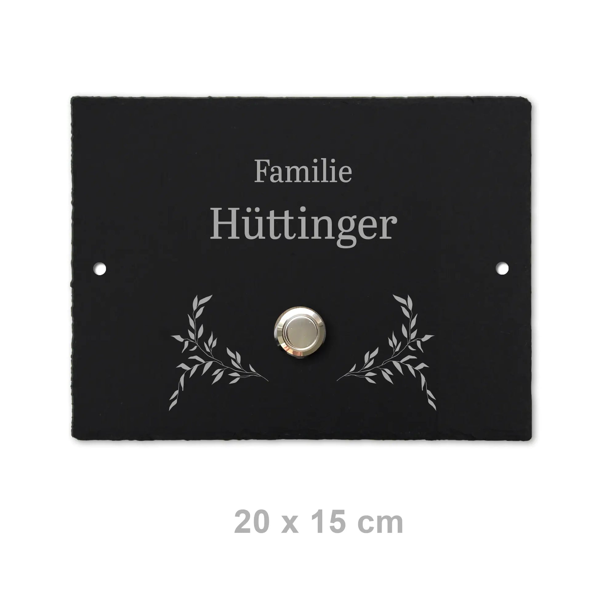 Klingelschild aus Schiefer - Motiv HÜTTINGER - Jeske Design
