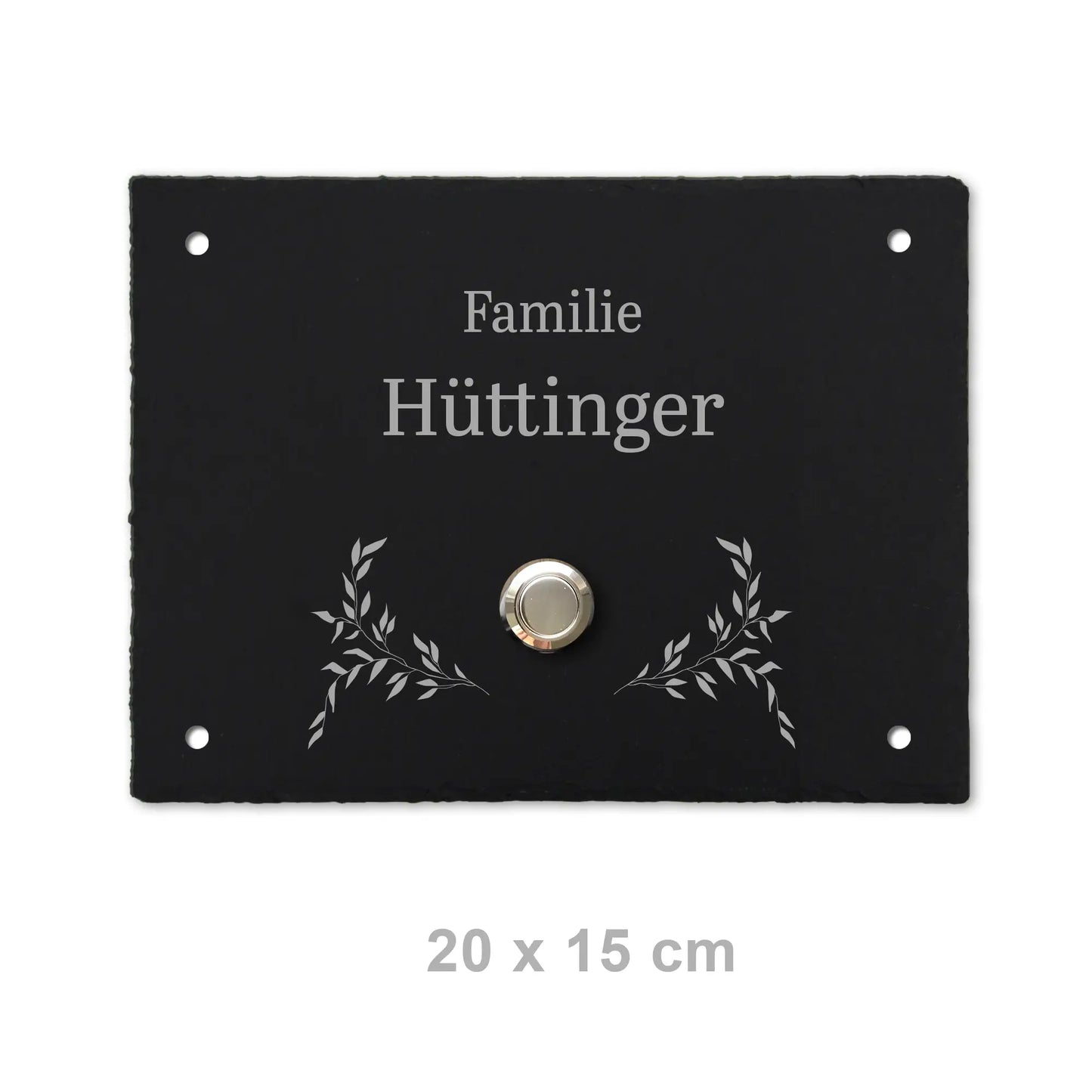 Klingelschild aus Schiefer - Motiv HÜTTINGER - Jeske Design