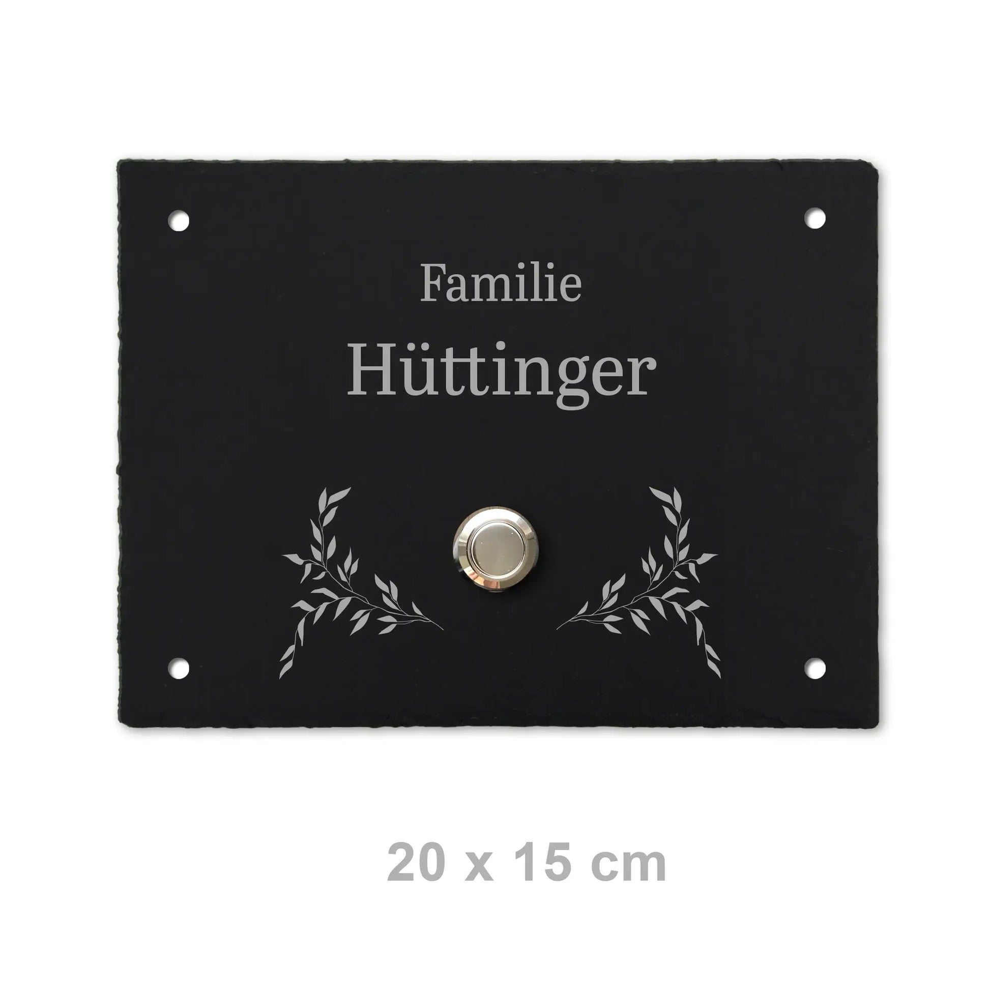 Klingelschild aus Schiefer - Motiv HÜTTINGER - Jeske Design
