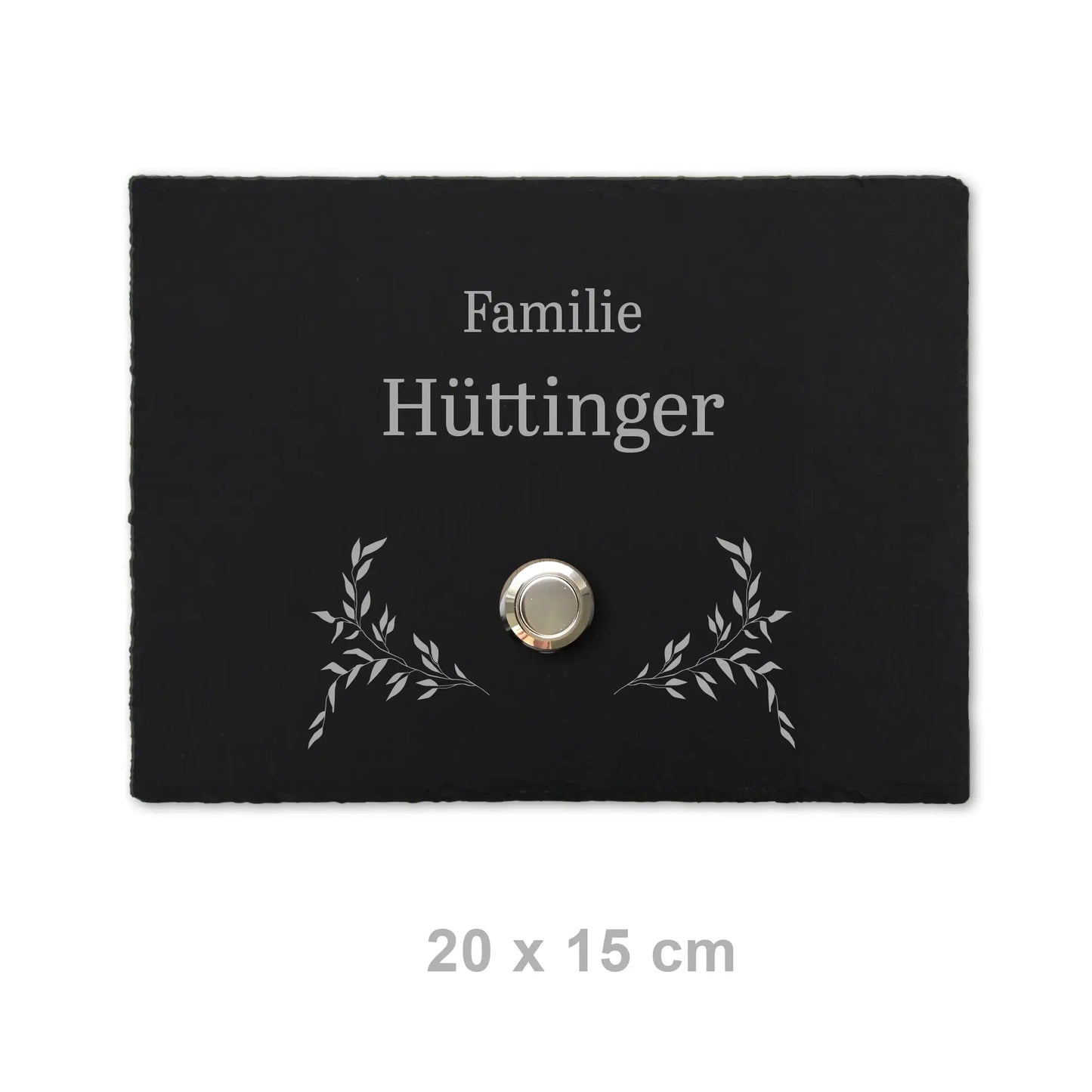 Klingelschild aus Schiefer - Motiv HÜTTINGER - Jeske Design