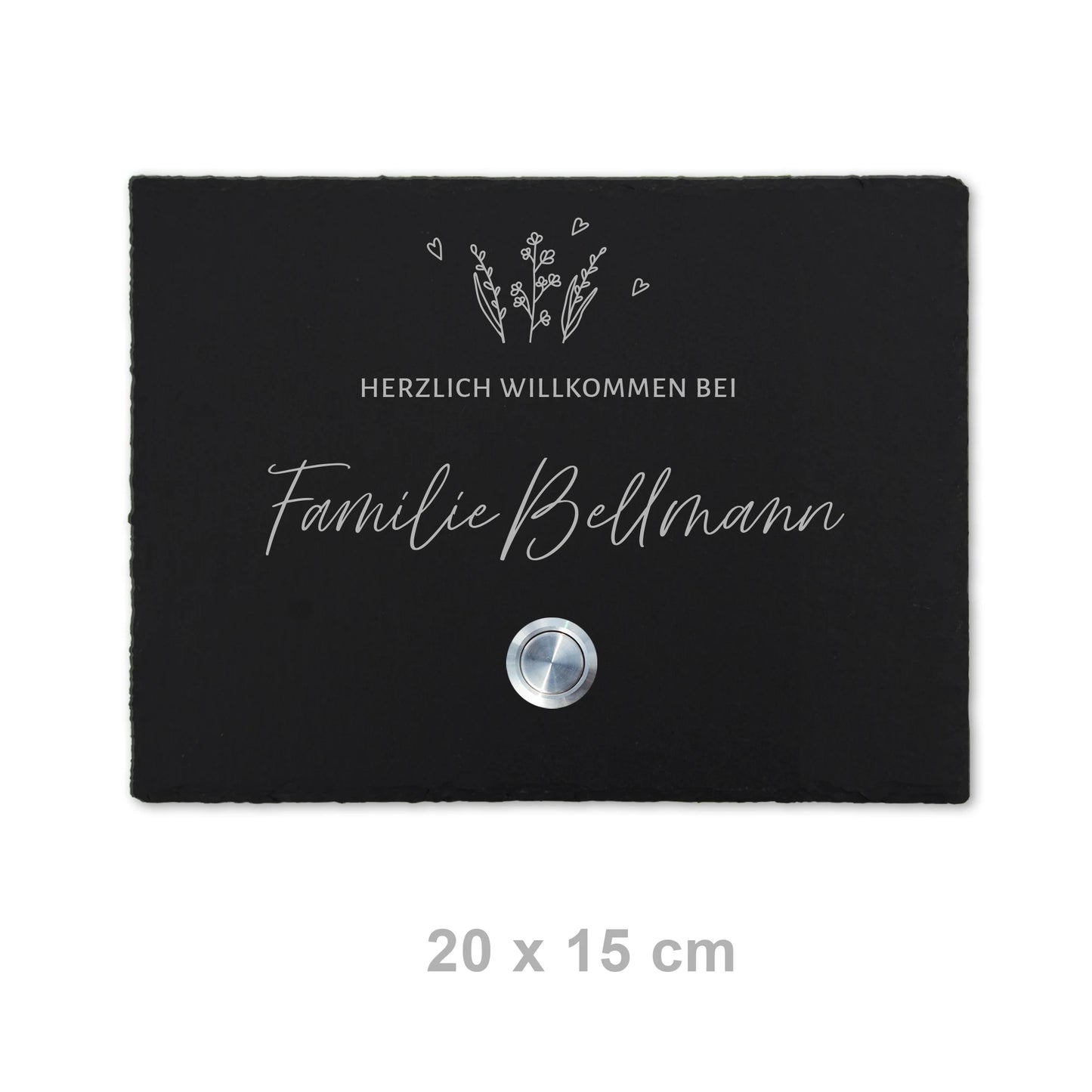 Klingelschild aus Schiefer - Motiv WIESE - Jeske Design